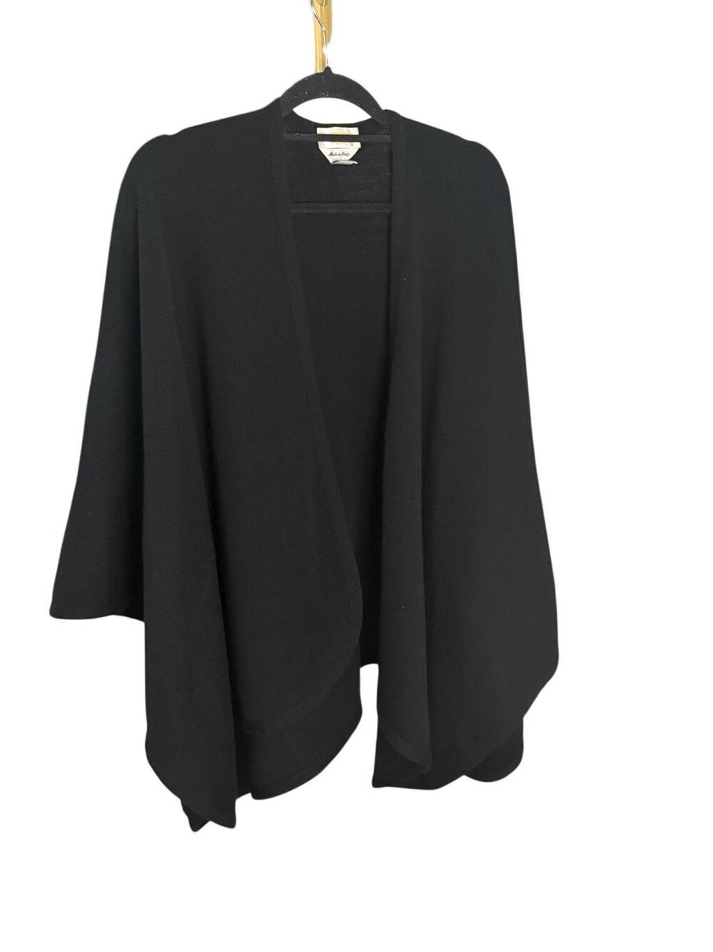 Talbots Merino Wool Black Cape Wrap Shrug Women’s One Size